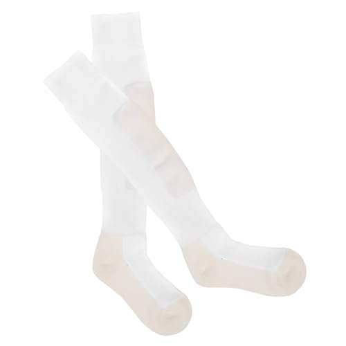 YARNOW Calcetines Deportivos Hombre Blancos Gruesos Antideslizantes para Esgrima y Running Largos Cómodos y Transpirables de S