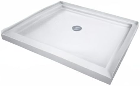 DreamLine 32 in. D x 32 in. W x 76 3/4 in. H Center Drain Acrylic Shower Base and QWALL-5 Backwall Kit In White, DL-6195C-01