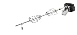 RÖSLE ALLFLAME Drehspieß, Rotisserie-Spieß für Grill, Edelstahl 6-Kant-Spieß bis 10 kg, Elektromotor mit Netzteil, 3 U/min, Silbern/schwarz