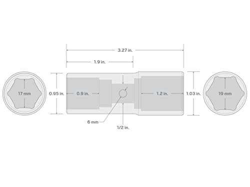 Image of TEKTON 1 /2 Inch Drive 17 x 19 mm Impact Flip Socket | SIF21719
