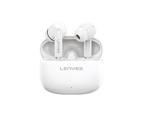 Image of Lenyes AIR68 Wireless Earbuds | 20H Playtime | Bluetooth 5.4 | Scratch-Resistant Finish | Hi-Fi Sound | Touch Controls | Voice Assistant | Type-C Charging Case - White