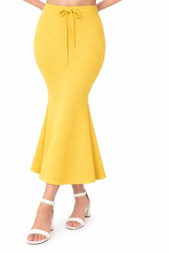 Image of Women's Seamless Cotton-Blend Saree Shapewear Petticoat - High-Waist Underskirt (S-XXL) - Fish-Cut, Breathable & Stretchable for Daily, Party