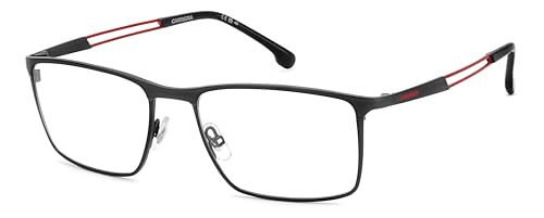 Lunettes de vue Carrera 8898 BLX rectangulaires noir mat et rouge