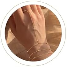 Moodear Mothers Day Gifts Gold Bracelet Stack for Women - Dainty Hand Chain Trendy Bead Link Ring Bracelets Set Waterproof Jewelry Gift