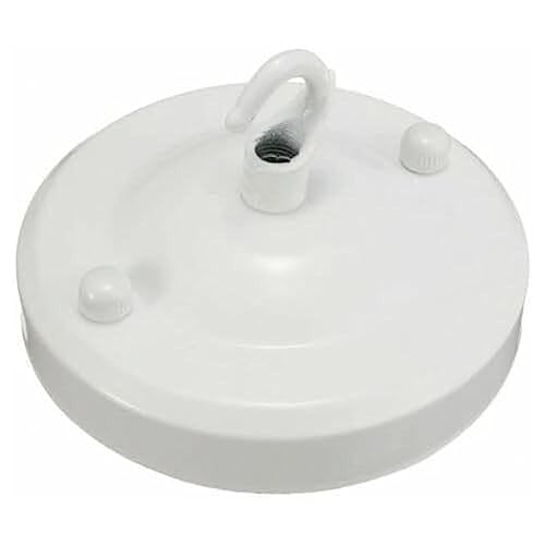 LEDSone Piastra vintage con gancio a rosetta singola per lampadario, 108 mm, in metallo anticato, piastra da soffitto con accessori per soffitto e lampada da parete (confezione da 1, bianco)