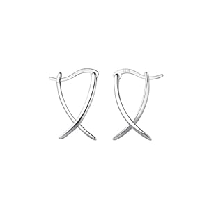 SLUYNZ 925 Sterling Silver X Hoop Earrings for Women Minimalist Hoop Earrings Huggie