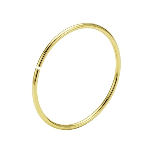 24 Gauge (0.5mm) - 6mm Diameter 9K Solid Yellow Gold Seamless Continuous Tiny Hoop Nose Ring Piercing Body Jewelry