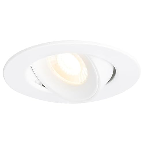 4Lite White Marsonia Indoor Downlight (White) Pack Of 10 Adjustable 600Lm Warm Led Integrated Spotlight With Ip20 Rating- 4L1/2220/3X10-4Yr Guarantee