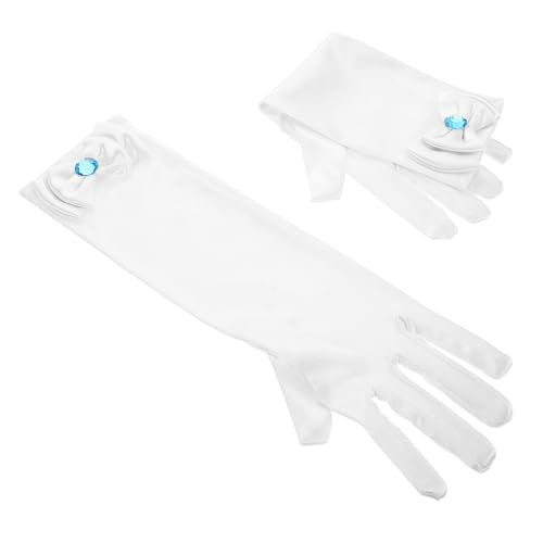 BESPORTBLE Princess Dress Gloves Bow Girls Long Satin Gloves Formal Dress Wedding Princess Accessories Soft Polyester for Events