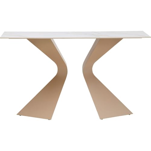 Kare Design Console Gloria 140x45cm Beige grès Blanc