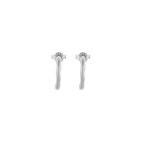 Skagen Womens Stainless Steel Push Back Earrings Lava Stahl Silber 1.54Lx1.5Wxcm