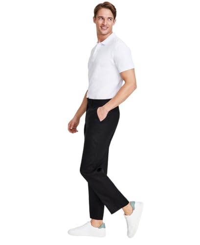 Nautica Mens Modern fit Dress Pants 42/30 Black Solid