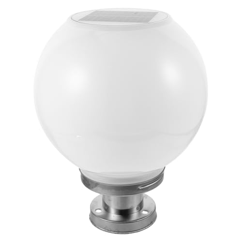 Applique murale solaire boule blanche en plastique étanche pour l'éclairage extérieur du jardin