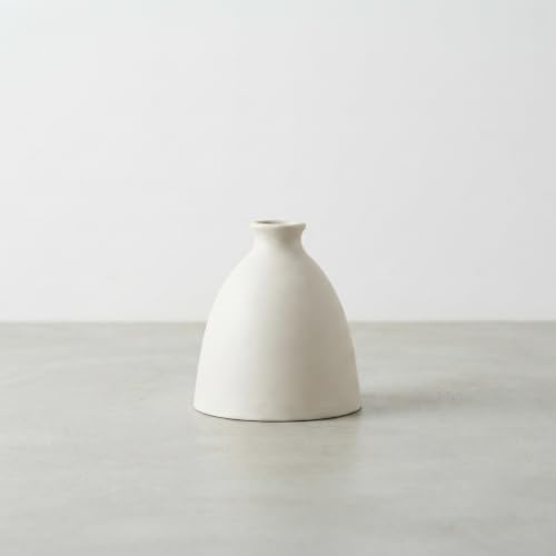Image of Ceramic Flower Vase for Home Decor Modern Matte White Decorative Table Vase Minimalist Nordic Vase for Pampas Grass, Dried, Artificial & Fresh Flowers Living Room, Bedroom & Office