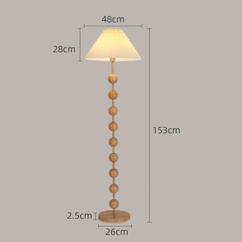 Lampadaire classique de salon rétro avec son abat-jour plissé