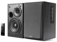 Edifier R1580MB Active 2.0 Studio Bookshelf Speaker System with Dual Microphone Inputs and Bluetooth Connectivity - Black Wood