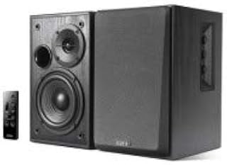 Edifier R1580MB Active 2.0 Studio Bookshelf Speaker System with Dual Microphone Inputs and Bluetooth Connectivity - Black Wood