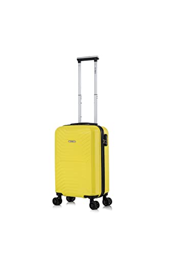 Flymax Maletas De 4 Ruedas Super Ligero Duro Shell Equipaje Spinner Abs Viaje Casos, Amarillo, 55x35x20, Maleta Flymax Maletas De 4 Ruedas Super Ligero Duro Shell Equipaje Spinner Abs Viaje Casos, Amarillo, 55x35x20, Maleta