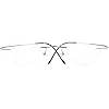 Eyekepper Titanium Rimless Round Eyeglasses 48mm Circle Optical Frame Black