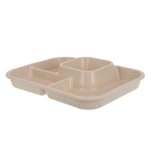 OUNONA 4コンパートメント仕切り付き ディナープレート プラスチック製 電子レンジ対応 分量コントロール 学生 オフィスワーカー向け キャンプ アウトドア使用