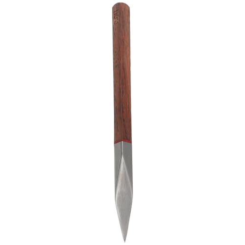 Tea Cutter with Wooden Handle Brown Puer Puerh Tea Knife Needle Professional Ice Pick for Breaking Prying Brick for Kitchen Bars Bartender Picnics Camping