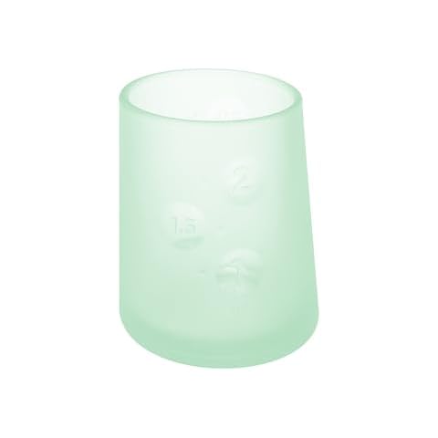 Olababy First Cup | Clear Sense 100% Silicone Infant Trainer Cup | 2oz Medicine Cup for Newborn | Non-Slip & Sloping Design for Tiny Hands & Baby Led Weaning (Mint, 1 Cup) Cover