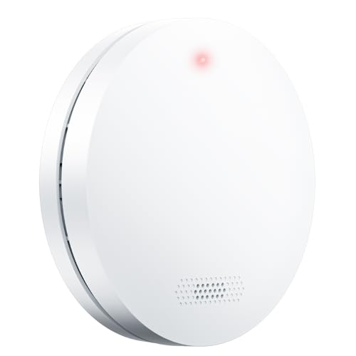 Detector de Humo con batería de 10 años de duración, Detector de Incendios Plano, DIN EN 14604, autónomo, Blanco, 1 Pieza