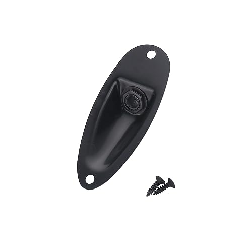 Plaque jack guitare noire 6.35mm style bateau contre les coupures de son Stratocaster
