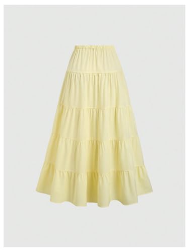 GORGLITTER Women's Boho Skir Flared Ruffle Flowy Long Maxi Skirts Going Out Outfits2