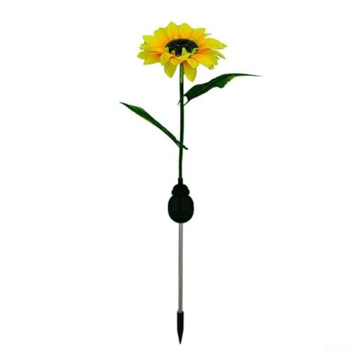 DAZZLEEX Luz solar de girasol para exteriores, impermeable, decoración de flores simuladas, luz solar para jardín y paisaje
