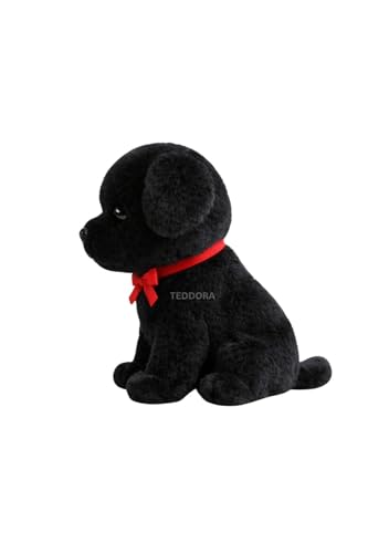 Image of Sitting Dog Soft Toy for Girls Boys Kids,Black,Dog Animal Plush Stuffed Baby Teddy Gift Birthday, 23cm
