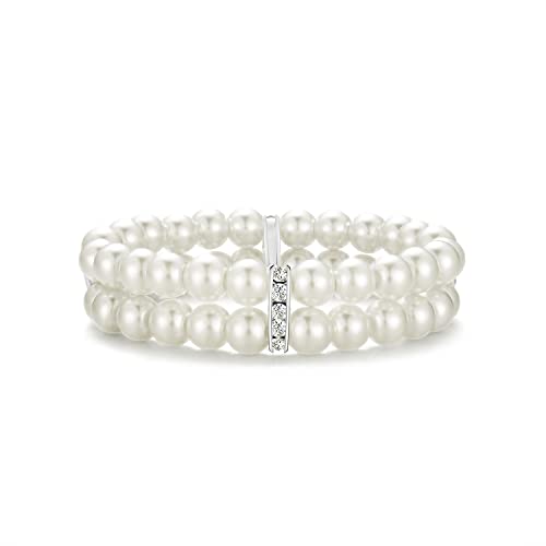 BABEYOND 1920s Flapper Imitation Pearl Bracelet Great Gatsby Pearl Bracelet Roaring 20s Accessories Jewelry Set (2layer)