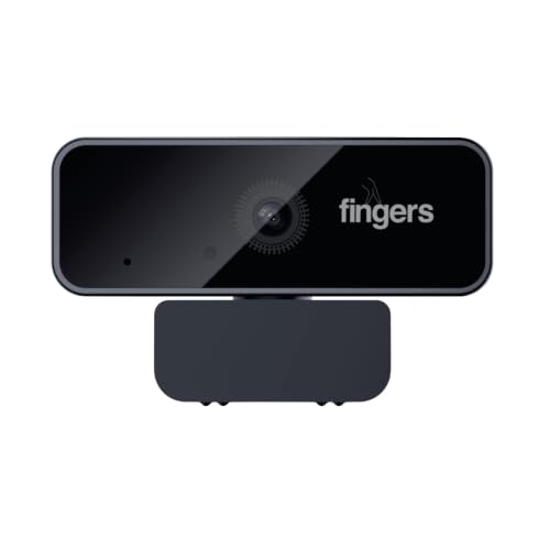 Image of FINGERS Hi-Res 2K Web Camera - QHD 2K, Wide Angle, Auto-Focus, Built-in Mic | USB Web Camera for PCs, Laptops, QHD 2592 x 1944 2K Resolution, 360 Rotation, 75 Distortion-Free Wide Viewing Angle