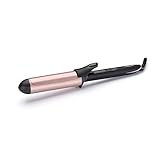 BaByliss Rose-Quartz Tong, 38 millimeters - Hair Curler for Natural Waves and Curls, Ceramic, 6 Heat Settings, Pink & Black, 2453U