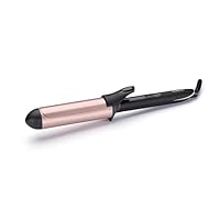 BaByliss Rose-Quartz Tong, 38 millimeters - Hair Curler for Natural Waves and Curls, Ceramic, 6 Heat Settings, Pink & Black, 2453U
