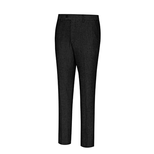 Men's Tweed Herringbone Pant Dress Pants for Men Hidden Expandable Waist Suit Trousers Slacks4