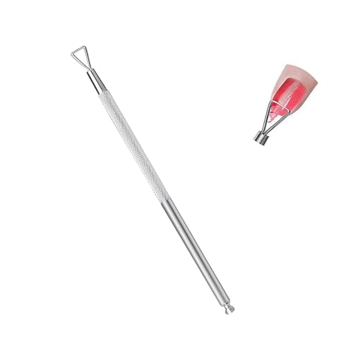 Rascador de Uñas de Acero Inoxidable, Raspador Pelador de Cutícula de Triángulo de, Herramienta de Uñas Profesional para Retirar la Manicura UV, para Quitar Fácilmente la Superficie de las Uñas