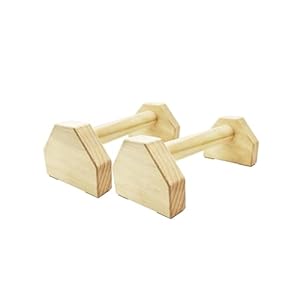 2 stuks zwaartekracht fitness houten parallettes, mini-handvatpompen, push-up bar fitness, voor gymnastiek, calisthenics parallettes voor binnen en buiten, antislip en duurzaam