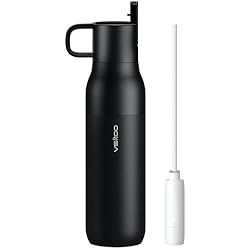 VSITOO 25oz Insulated Stainless Steel Filtered Water Bottle for Travel and Everyday Use，5-Stage 0.01μm Ultra-strong Filtration，Reusable，Improves Taste，for Hiking, Cycling, Gym & Outdoor Use，Black