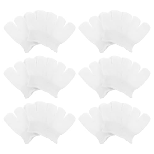 DECOMELODY Calcetines de Cinco Dedos para Mujer 6 Pares, Cortos con Puntera Reforzada, Tejido Elástico Blanco, Cojines Bola del Pie, Separación de Dedos, Ideales para Yoga, Deporte y