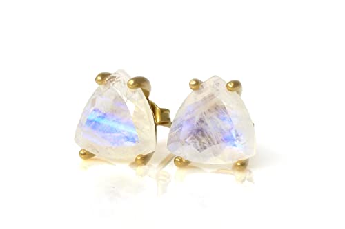 Boucles d'oreilles pierre de lune or 14k hypoallergéniques et durables