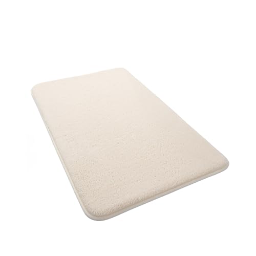 Haiyunhome バスマット フロアマット 吸水速乾 風呂マット ふんわり 低反発足ふきマット滑り止め ソフトタッチ 丸洗い 洗濯 ベッドルーム 台所 脱衣場 キッチン 玄関やわらかマット (ホワイト,40×60CM)