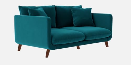 Image of Rejol Velvet 2-Seater Sofa Luxurious Comfort for Living Rooms and Offices (Teal Blue, 2 Seater)