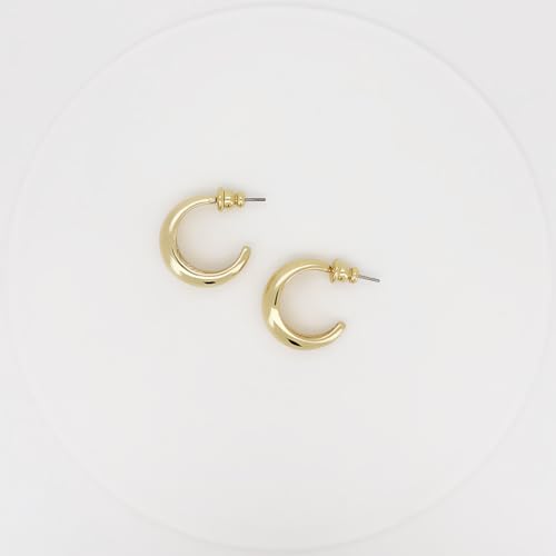 Image of Obidos 14K Gold Plated Illusion Stud Earrings for Women | Triple Huggie Hoop Earrings for One Hole| Trendy Simple Hypoallergenic Fashion Accessories Gold Jewelry Gifts for Womens