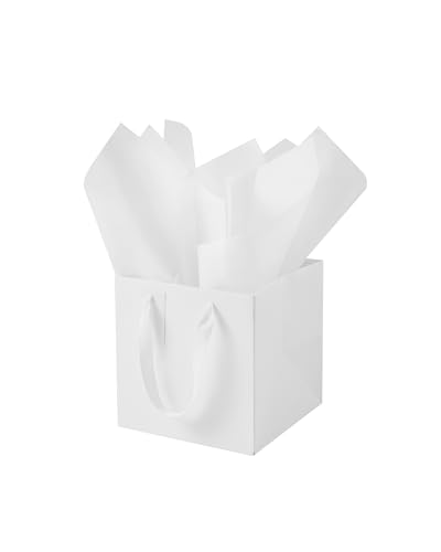 Sacs cadeaux en papier kraft blanc épais de qualité premium avec poignées pour événements chics