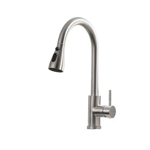 WIQUYBML Grifo de Cocina extraíble para Fregadero con 3 Modos de Funcionamiento, caño de Salida de Agua con rotación de 360 Grados, Grifo Mezclador de Barra en Negro Mate (Acero Cepillado).