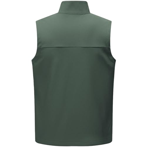 Image of PEGENO Men's Lightweight Softshell Golf Vests Fleece Lined Outdoor Windproof Sleeveless Jacket for Running Hiking Sports