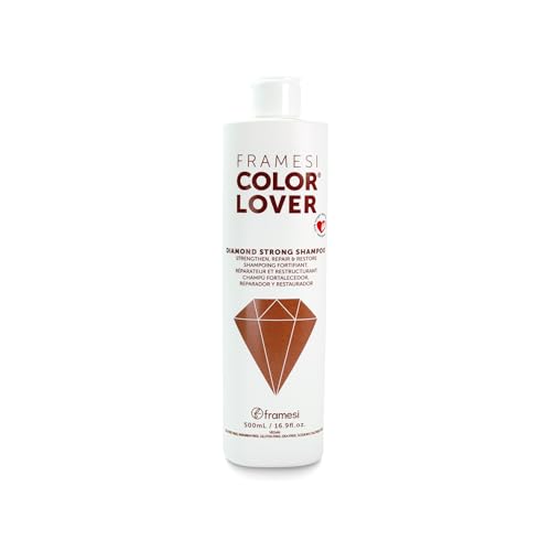 Framesi Color Lover Diamond Strong Shampoo - Repairing Strengthening Shampoo for Color Treated Hair - Restore and Repair - Sulfate Free Shampoo - Vegan Formula with Hyaluronic Acid (16.9 Fl Oz)