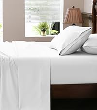Overket Extra Deep Pocket King Sheets 18-24 Inch 100% Egyptian Cotton 1000 Thread Count Sateen Weave Soft Breathable 4 Pieces(King,White)