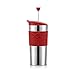 Bodum Travel Press Set K11067-04 Insulated Plunger Mug Double-Walled Stainless Steel with Extra Lid 0.35 L,Red